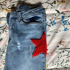Indigo rien jeans size 7 (red star patches)